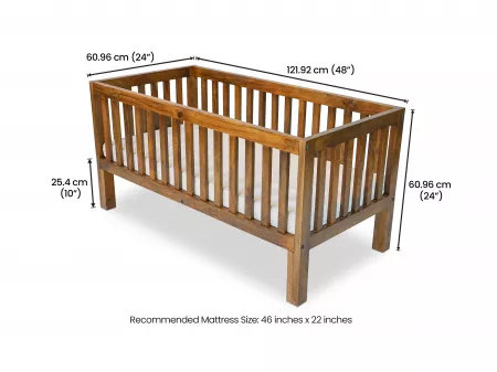 Clara Baby Crib (Cot) with Mattress (46 X 22 X 3)